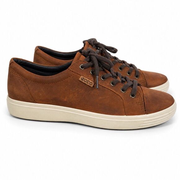 ECCO Soft 7 Mens US 8-8.5 EU 42 Brown Leather Sneakers Casual Comfort Shoes main image 6